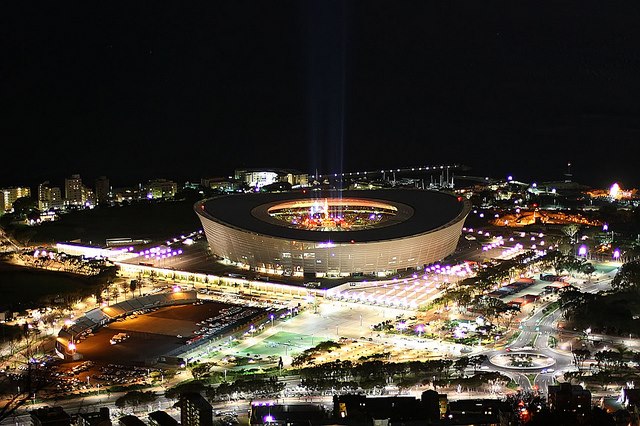Cape Town stadium at night